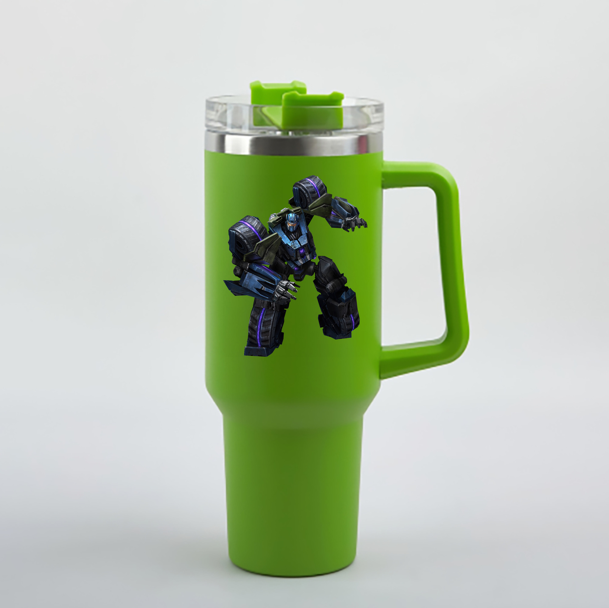 （画像用） Transformers トランスフォーマー 1200mL車用タンブラー - クリスタルステッカー（プラスチックストロー付き）